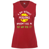 Women's A Day Without Pickleball Core Performance Sleeveless Shirt in Red