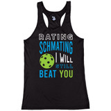 Women's Rating Schmating Core Performance Racerback Tank in Black