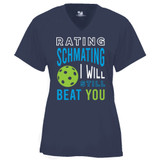 Women's Rating Schmating Core Performance T-Shirt in Navy
