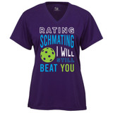 Women's Rating Schmating Core Performance T-Shirt in Purple