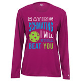 Women's Rating Schmating Core Performance Long-Sleeve Shirt in Hot Pink
