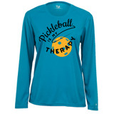 Women's Pickleball Therapy Core Performance Long-Sleeve Shirt in Electric Blue