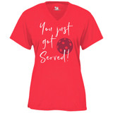 Women's You Got Served Core Performance T-Shirt in Hot Coral