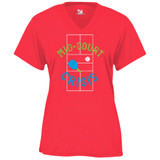 Women's Mid-Court Crisis Core Performance T-Shirt in Hot Coral