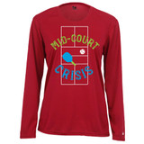 Women's Mid-Court Crisis Core Performance Long-Sleeve Shirt in Red