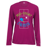 Women's Mid-Court Crisis Core Performance Long-Sleeve Shirt in Hot Pink