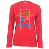 Women's Mid-Court Crisis Core Performance Long-Sleeve Shirt in Hot Coral