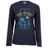 Women's Mid-Court Crisis Core Performance Long-Sleeve Shirt in Navy