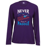 Women's Never Underestimate Core Performance Long-Sleeve Shirt in Purple