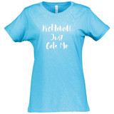 Women's Pickleball Just Gets Me Cotton T-Shirt in Vintage Turquoise