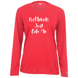 Women's Pickleball Just Gets Me Core Performance Long-Sleeve Shirt in Hot Coral