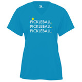 Women's Triple Pickleball Core Performance T-Shirt in Electric Blue