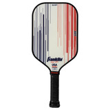 Franklin Signature Pro Pickleball Paddle featuring a red, white and blue striped design on a white background