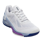 Wilson Women's Rush Pro 4.0 shoe in White/Eventide/Royal Lilac - Side View