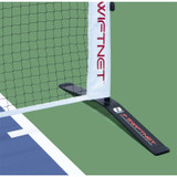 Black end base of the SwiftNet 2.1 featuring the text Swiftnet in red and the Pickle-ball Inc logo in white