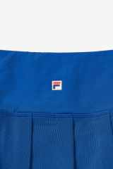 Women's FILA Center Court 14.5" Skort in Blue Loite, close up view of pleats and waistband.