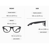 Polarized Shady Rays Classic Eyewear dimensions infographic with front and side views