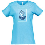Carpe Dinkem 2.0 Women's Cotton Short Sleeve T-Shirt shown in color Vintage Turquoise. Available in sizes S-2XL