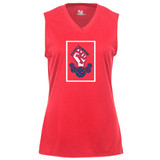 Carpe Dinkem 2.0 Women's Core Performance Sleeveless Shirt shown in color Hot Coral. Available in sizes S-2XL