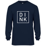 DINK Men's Core Performance Long-Sleeve Shirt shown in color Navy. Available in sizes S-3XL