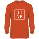 DINK Men's Core Performance Long-Sleeve Shirt shown in color Orange. Available in sizes S-3XL