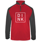 DINK UV 1/4 Zip shown in color Red. Available in men's sizes S-3XL