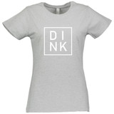 DINK Women's Short Sleeve Cotton T-Shirt shown in color Vintage Heather. Available in sizes S-2XL