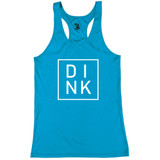 DINK Core Performance Racerback Tank shown in color Electric Blue. Available in women's sizes S-2XL