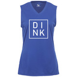 DINK Women's Core Performance Sleeveless Shirt shown in color Royal. Available in sizes S-2XL