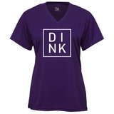 DINK Core Performance T-Shirt shown in color Purple. Available in women's sizes S-2XL