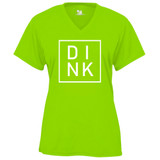 DINK Core Performance T-Shirt shown in color Lime. Available in women's sizes S-2XL