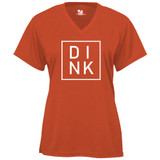DINK Core Performance T-Shirt shown in color Burnt Orange. Available in women's sizes S-2XL