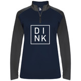 DINK UV 1/4 Zip shown in color Navy. Available in women's sizes S-2XL