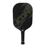 Front view of the Diadem Icon V2 XL Carbon Fiber Pickleball Paddle shown in the Black color option.