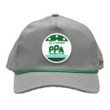 PPA d.hudson Rope Hat shown in Grey. Featuring a 2.5 inch diameter PPA patch logo.