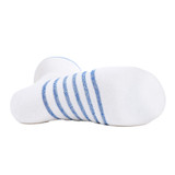 Bottom view of the Pickleball Light Cushion Crew Sock in white. Sizes S-XL.