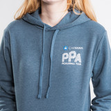 Close up of PPA Malibu Hoodie - Unisex PPA & Carvana logo.