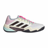 adidas Barricade 13 Court Men's Pickleball Shoe shown in Crystal White/Aurora Met/Semi Green Spark