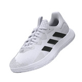 Men's adidas SoleMatch Control Court Shoe - White/Black/Silver - Side View
