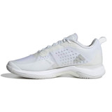 Interior view of the Adidas Avacourt Women's Pickleball Shoe shown in white/silver color option.