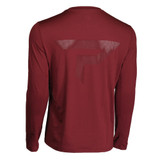 Back view of Men's Paddletek Performance Long Sleeve Tee in the color Pomegranate.