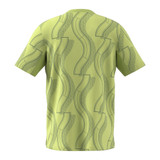 Back view of Men's adidas Club Graphic Tee in the color Pulse Lime/Preloved Green.