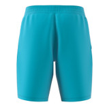 Back angled view of the men's adidas Club 3STR Shorts in Lucid Cyan.