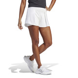 Front angled lifestyle view of the Women's adidas Match Shorts in the color White.