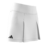 Angled view of Woman's adidas Club Pleatskirt in the color White.