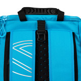 Close up view of the Selkirk Core Series Tour Pickleball Backpack straps in the color Blue.