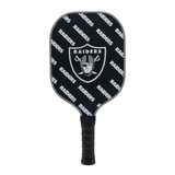 View of the Las Vegas Raiders pickleball paddle by Parrot Paddles