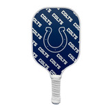 View of the Indianapolis Colts pickleball paddle by Parrot Paddles