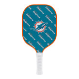 View of the Miami Dolphins pickleball paddle by Parrot Paddles