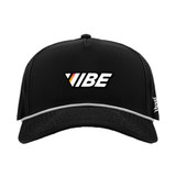 Front view of VIBE Pickleball Panel Rope Performance Hat in the color Black.